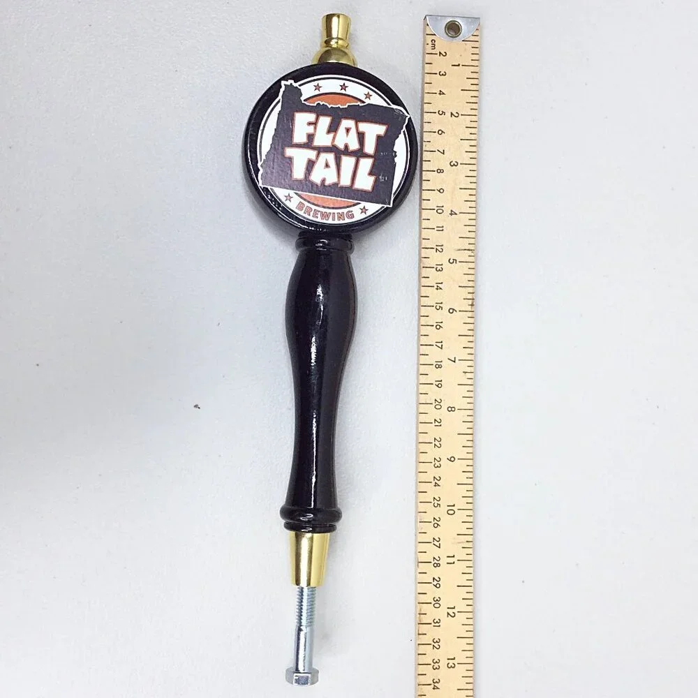 Flat Tail Brewing Tap‎ Handle RARE Corvallis Oregon Black Gold Beer Breweriana